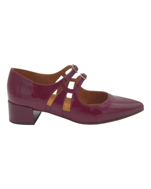 Chie Mihara Red Vintage-stil lederschuhe mit schnallen