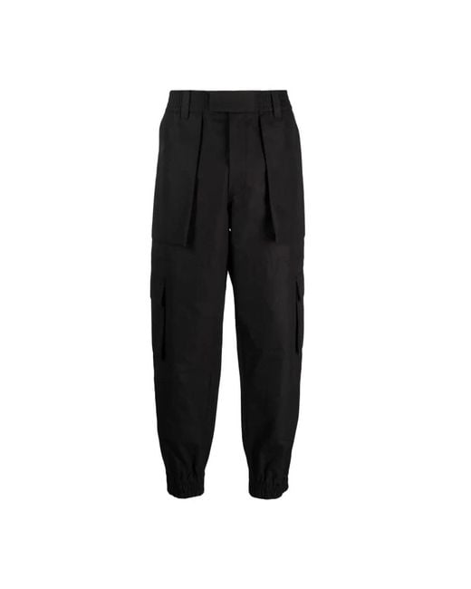 McQueen Black Cropped Trousers for men