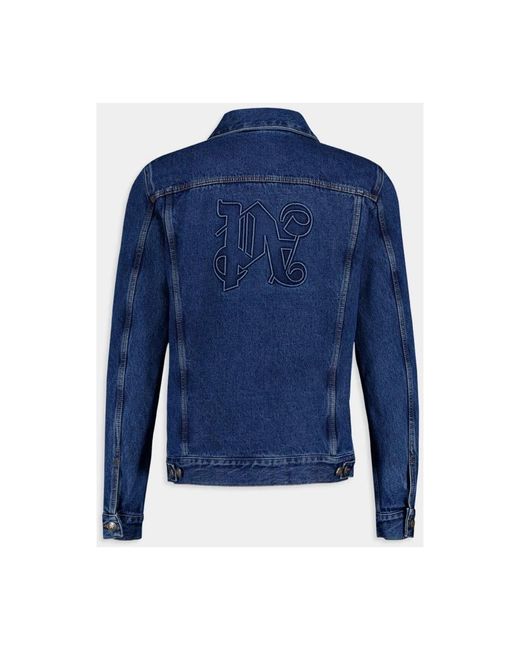 Palm Angels Blue Denim Jackets for men
