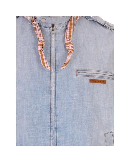 Marni Blue Bomber Jackets for men
