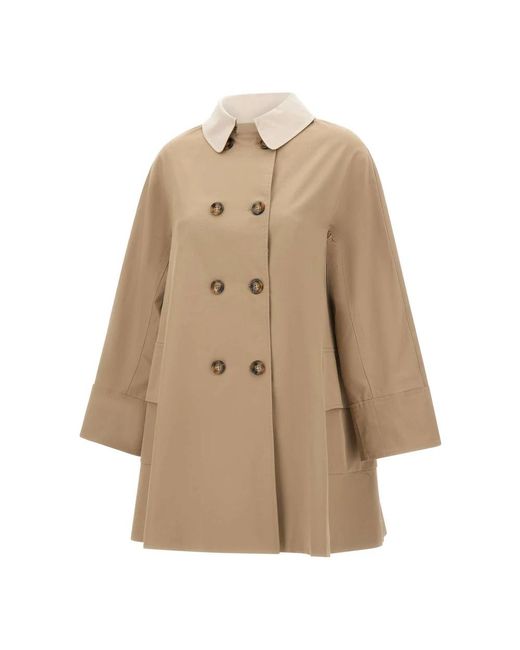 Elena Miro Natural Double-Breasted Coats