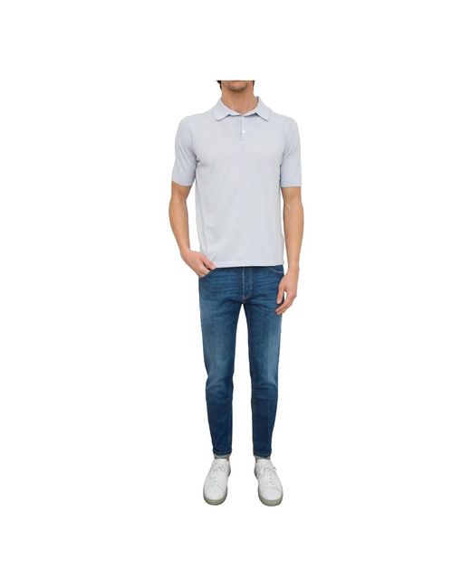 Eleventy Tops ,Blauw ,Katoen Polo Azzurro Met Korte Mouwen in het Blue voor heren