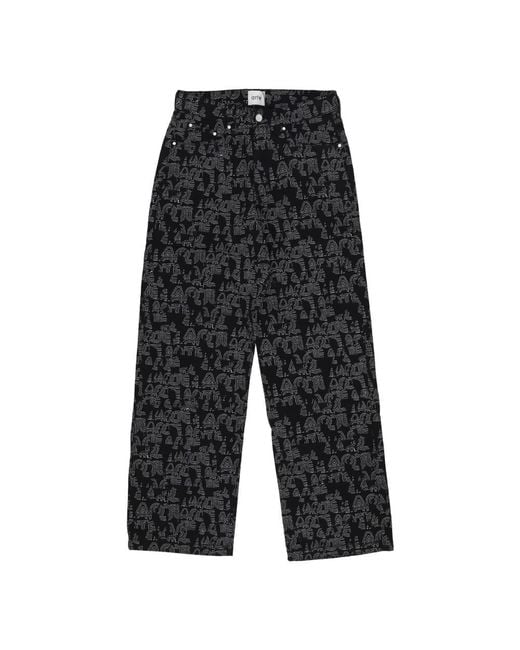 Arte' Black Straight Trousers for men