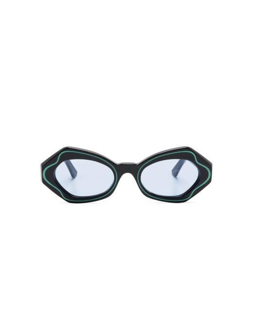 Marni Blue Schwarz grüne sonnenbrille