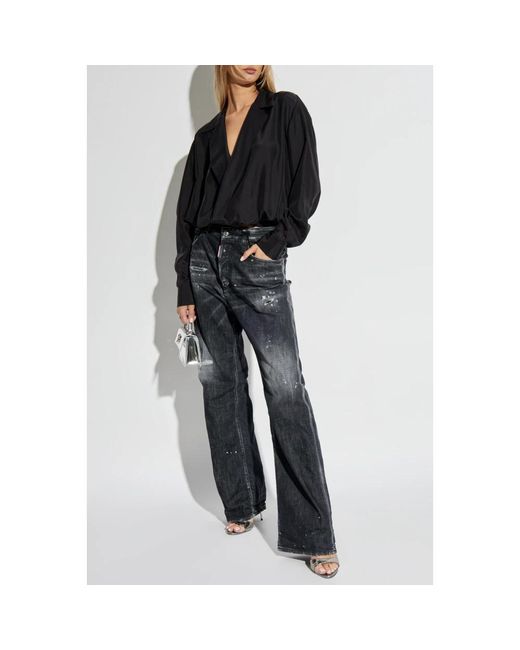 DSquared² Black Silk Top