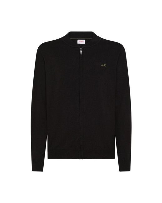 Sun 68 Half Zip Sweater in het Black voor heren