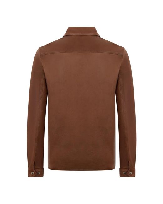 Moorer Brown Leather Jackets for men