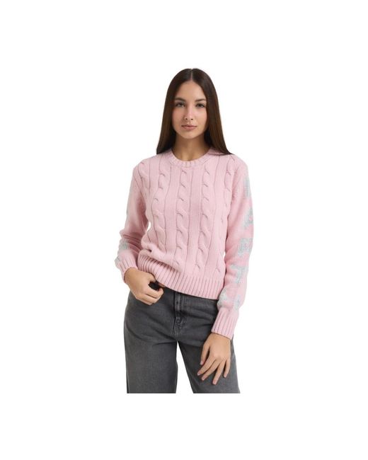 Mc2 Saint Barth Pink Round-Neck Knitwear