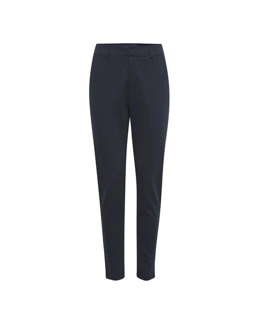 Ichi Blue Slim-Fit Trousers