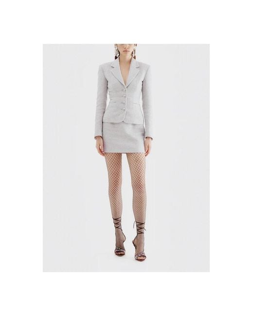 Alessandra Rich Paillet Tweed Blazer in het Gray