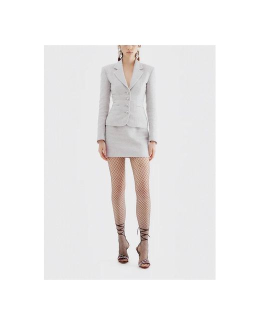 Alessandra Rich Paillet Tweed Blazer in het Gray