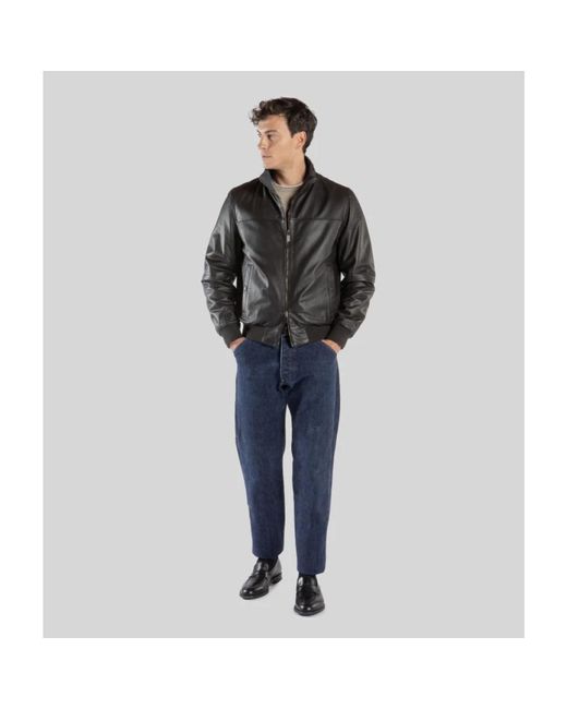 Gimo's Gray Leather Jackets for men