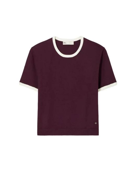 Tory Burch Purple Round-Neck Knitwear