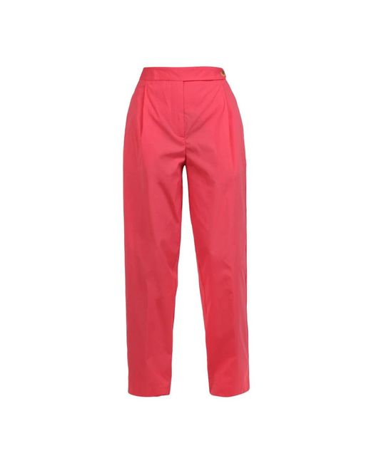 Liviana Conti Red Straight Trousers