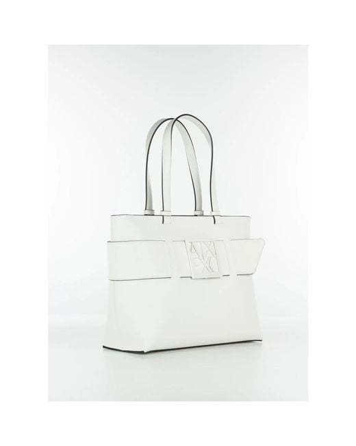 Armani Exchange White Einkaufstasche,stilvolle einkaufstasche