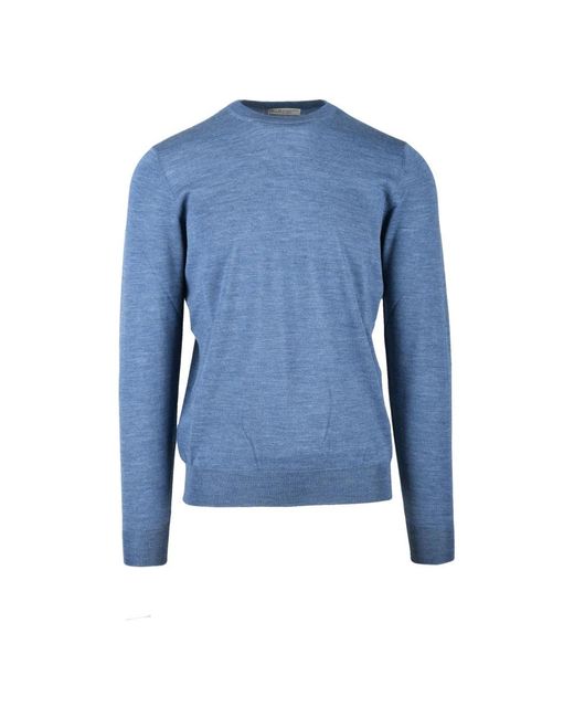 FILIPPO DE LAURENTIIS Blue Round-Neck Knitwear for men