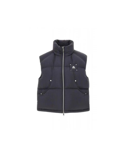 Moose Knuckles Jassen ,Zwart ,Nylon Akai Puffer Vest in het Blue voor heren