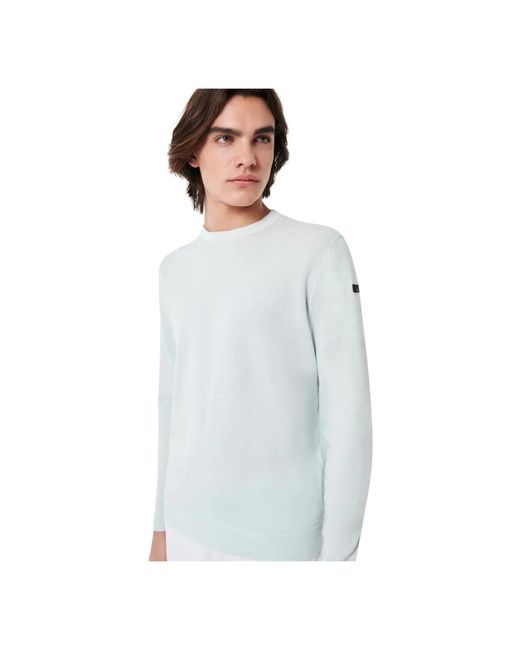 Rrd Runder Gestrickter Baumwollpullover in Blue für Herren