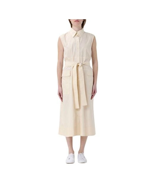 Colmar Natural Gelb Creme Kleid Mit Gürtel