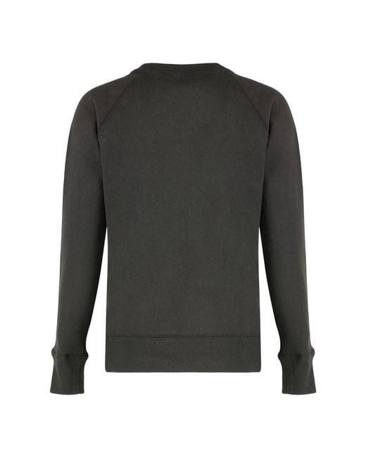 Isabel Marant Fluweel Logo Sweatshirt Geribbelde Randen in het Black