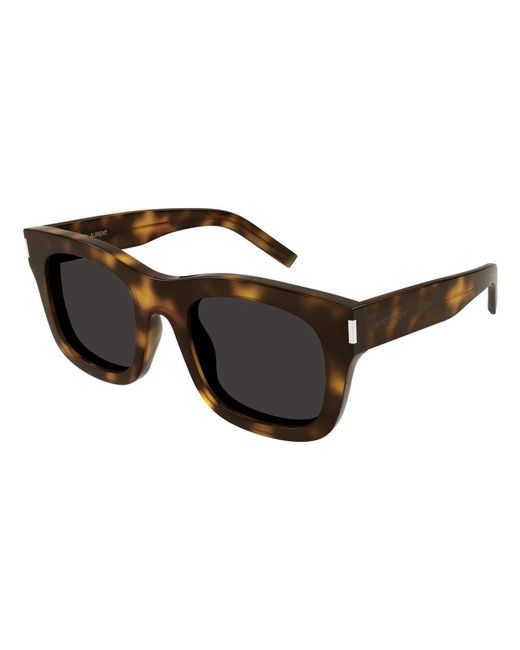 Saint Laurent Black Monceau Acetate Square Sunglasses
