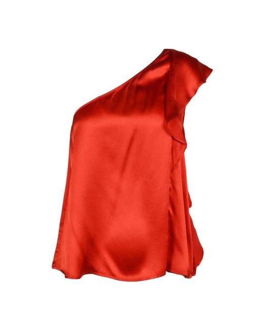 L'Autre Chose Overhemden ,Rood ,Zijden Blouse in het Red