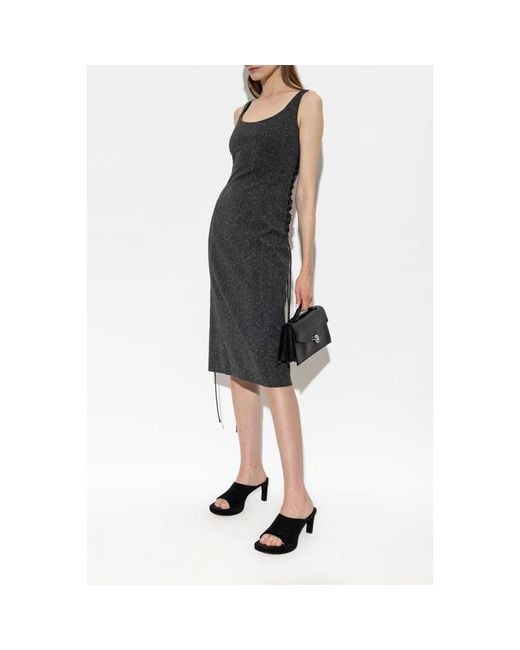 Midi Dresses McQueen de color Black