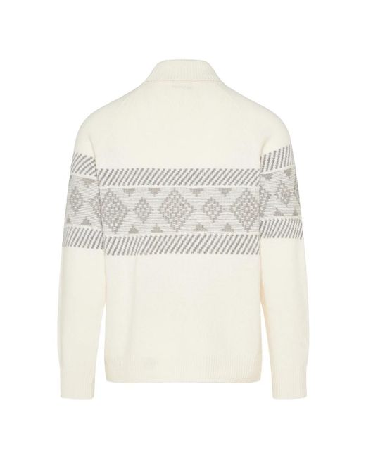 Barba Napoli White Turtlenecks for men