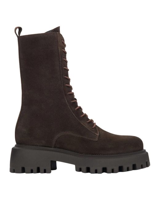 ESTRO Brown Lace-Up Boots