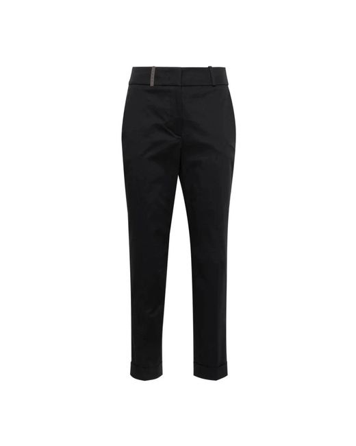 Cropped trousers Peserico de color Black