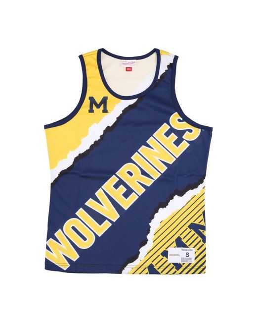 Mitchell & Ness Fitness ,Veelkleurig ,Polyester Michigan State Spartans Basketbalshirt in het Blue voor heren