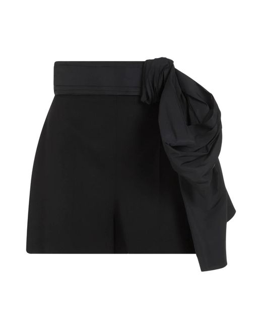Shorts cupro negro con lazo Alexander McQueen de color Black