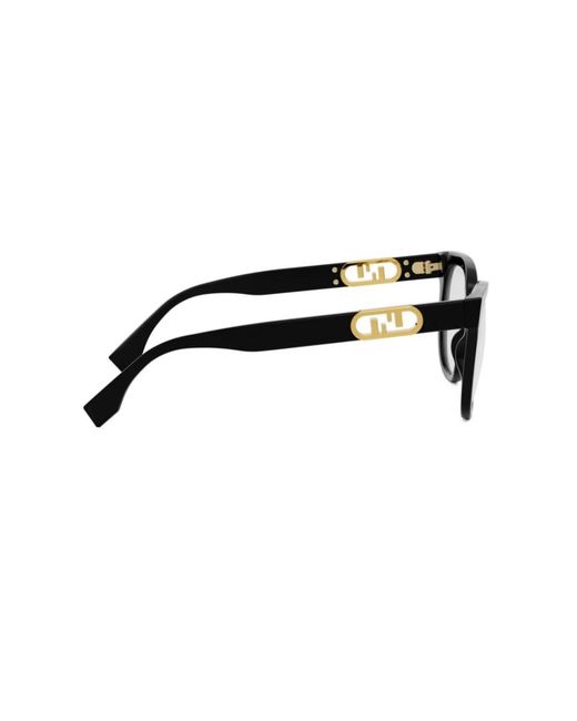 Fendi Black O'Lock Round Optical Frame