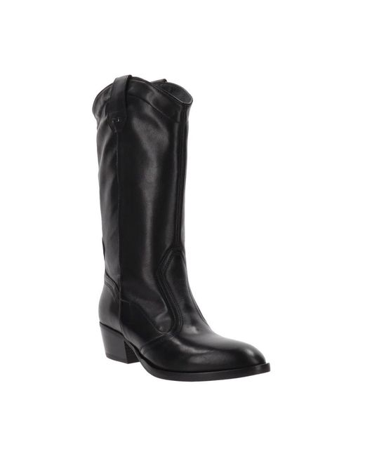 Nero Giardini Black Cowboy Boots