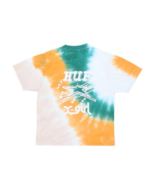 Huf Tops ,Veelkleurig ,Katoen Tie Dye Relax Tee X-Girl T-Shirt in het Blue