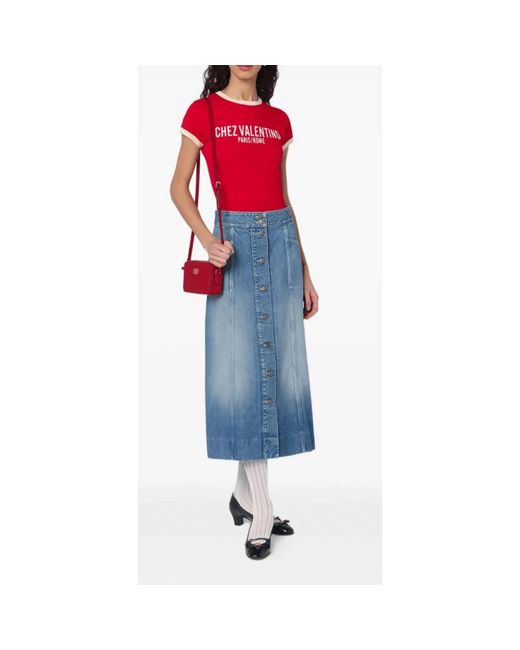 Valentino Blue Denim Skirts