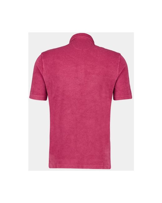 Fedeli Tops ,Roze ,Katoen Roze Terry Katoenen Poloshirt in het Pink voor heren