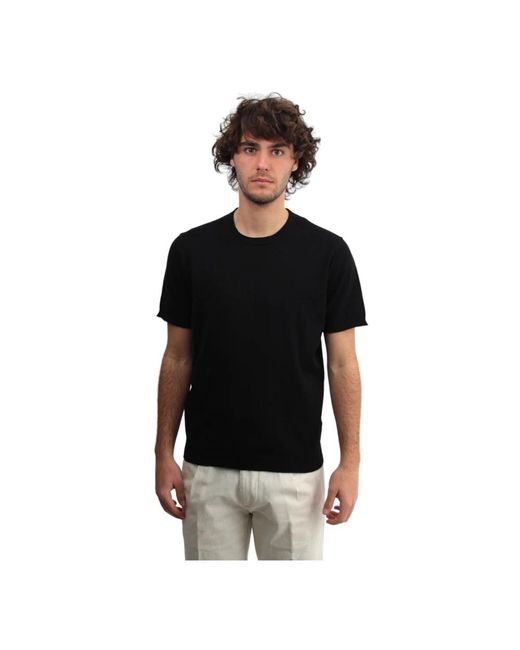 Kangra Schwarzes rundhals-t-shirt in Black für Herren