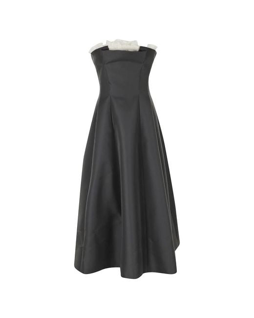 Alberta Ferretti Abito Mikado in het Black