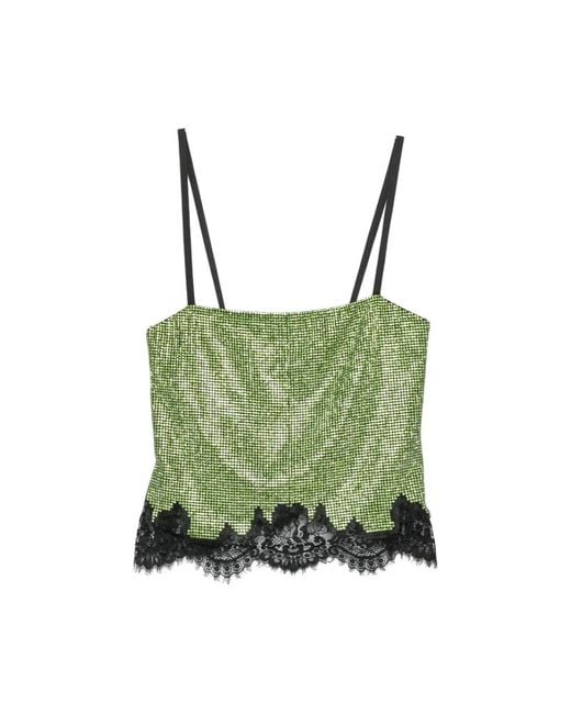 Self-Portrait Green Sleeveless Tops