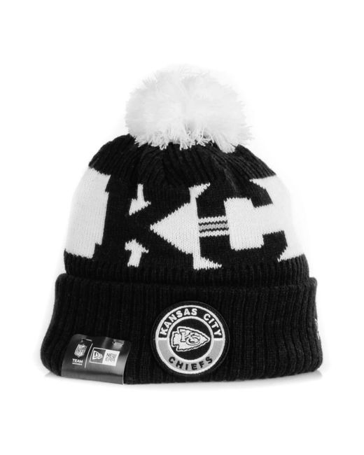 KTZ Accessoires ,Zwart ,Sportieve Pom Pom Gebreide Muts in het Black voor heren