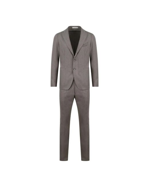 Tagliatore Gray Single Breasted Suits for men