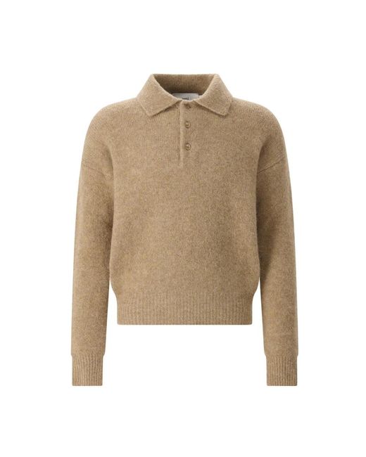 AMI Rundhals-Strickpullover in Natural für Herren