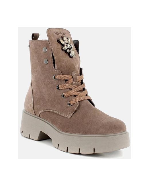 Igi&co Brown Lace-Up Boots