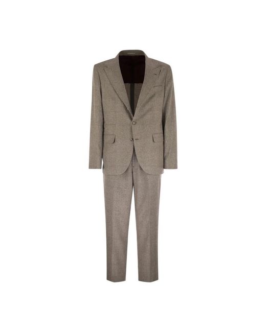 Single Breasted Suits Brunello Cucinelli de hombre de color Brown