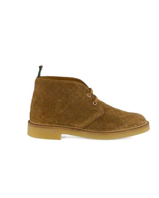 Gucci Brown Lace-Up Boots for men
