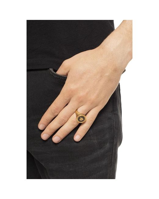 Rings Versace de hombre de color Metallic