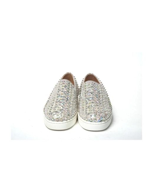Christian Louboutin White Loafers