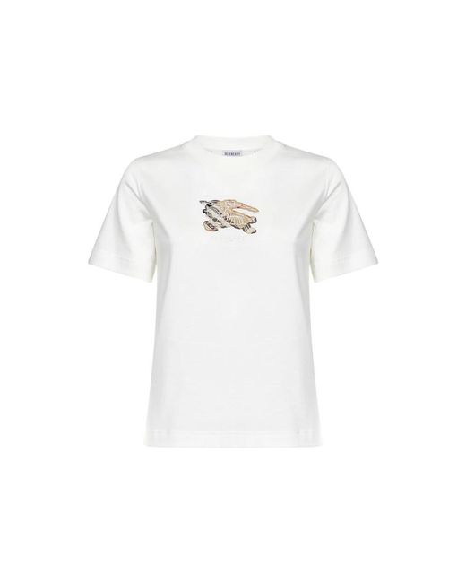 Burberry Ekd Check Katoenen T-Shirt in het White