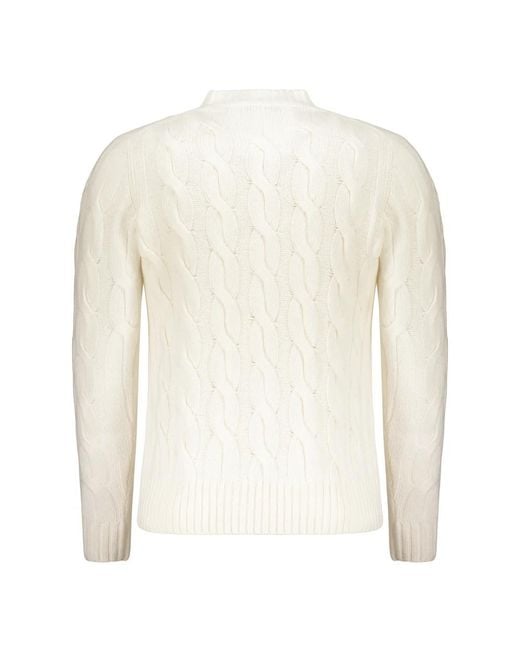Moorer White Round-Neck Knitwear for men